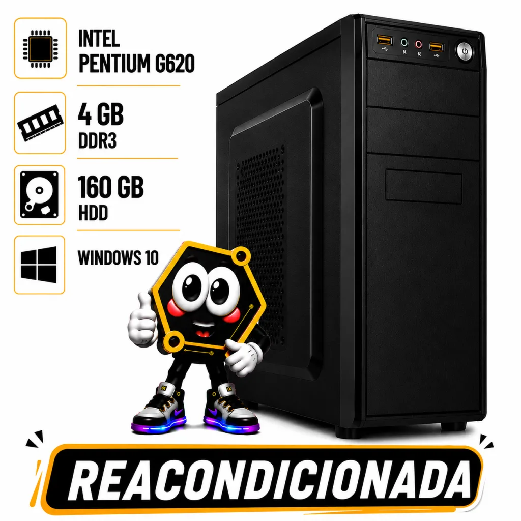 PC INTEL PENTIUM G620 / 4 GB DDR3 / HDD 160GB REACONDICIONADA