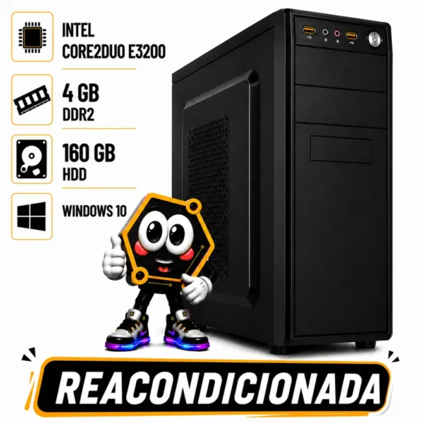 PC INTEL CORE2DUO E3200 / 4 GB DDR2 (4X1) / HDD 160 GB REACONDICIONADA