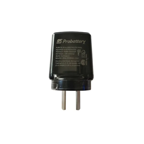 CABEZAL CARGADOR CELULAR 5V 3A CON 1 USB