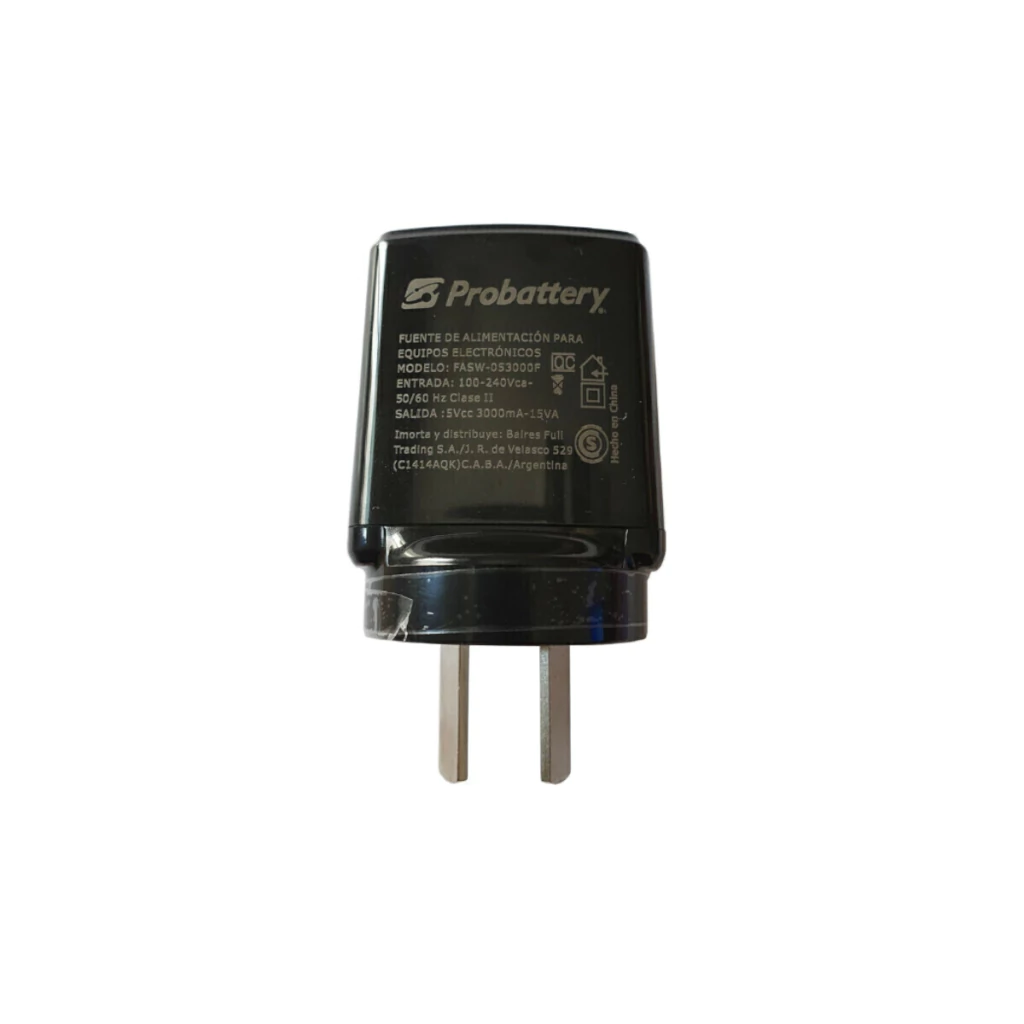 CABEZAL CARGADOR CELULAR 5V 3A CON 1 USB