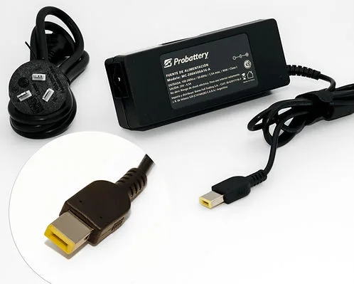 Cargador de Notebook - 20v 4,5Ah - 90W - (Plug: Amarillo Cuadrado) - Lenovo - "Incluye Cable Power"