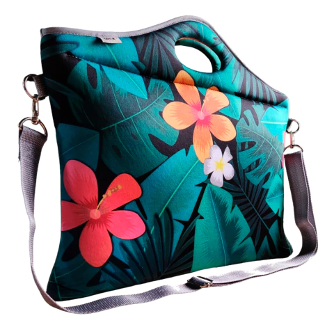 MALETIN JOY 14/15.6" NEOPRENE CON MANIJA ESTAMPADO FLOWER POWER