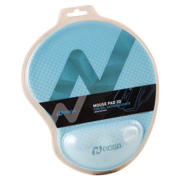 MOUSE PAD 3D DE TELA CON APOYA MUÑECA DE GEL 2.25X2cm CELESTE