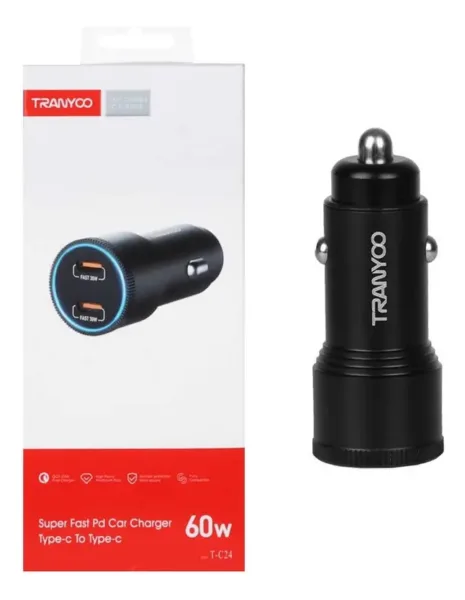 CARGADOR AUTO 12V a 2 TIPO C / 2.5 A / 60W