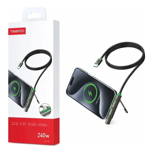 Cable TRANYOO CL10 TIPO C 240W 3 en 1 con soporte