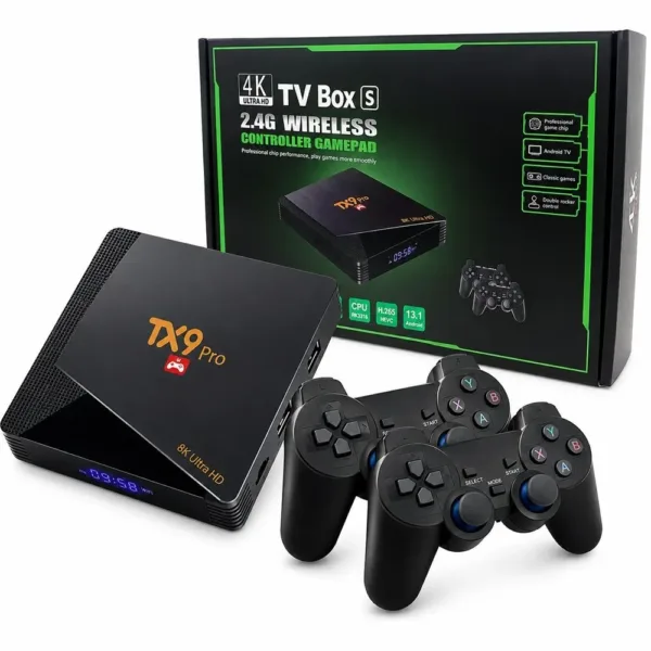 TV BOX + Consola retro Peiso TX9 Pro con 2 Joystick inalambricos