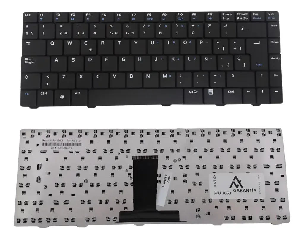 TECLADO PARA NOTEBOOK COMMODORE H54Z A24A / ASUS F80 ESPAÑOL NEGRO