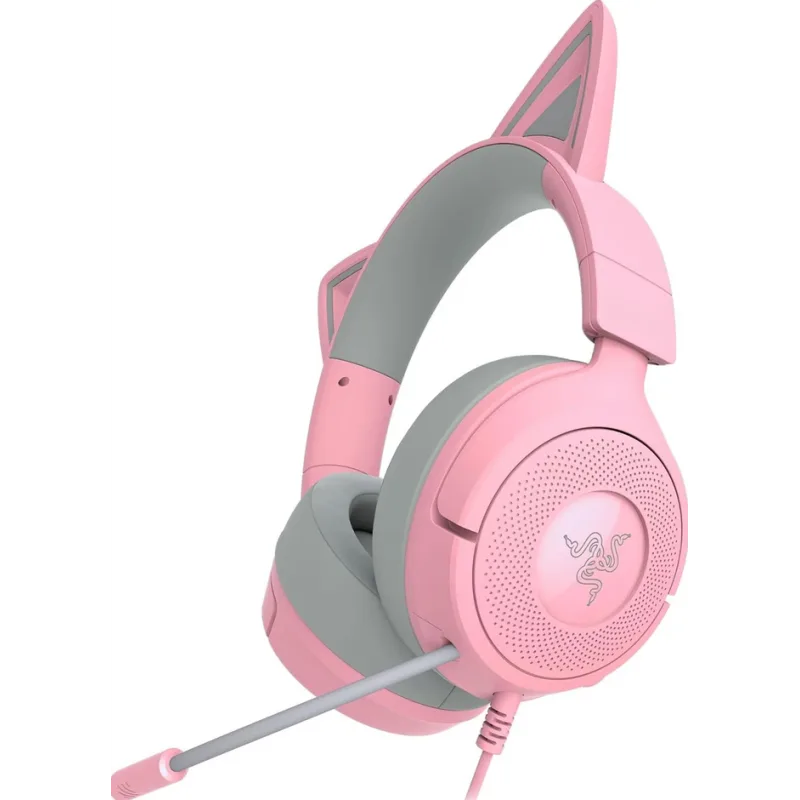 AURICULAR GAMER RAZER KRAKEN KITTY V3 X QUARTZ PINK ANALOG 3.5mm