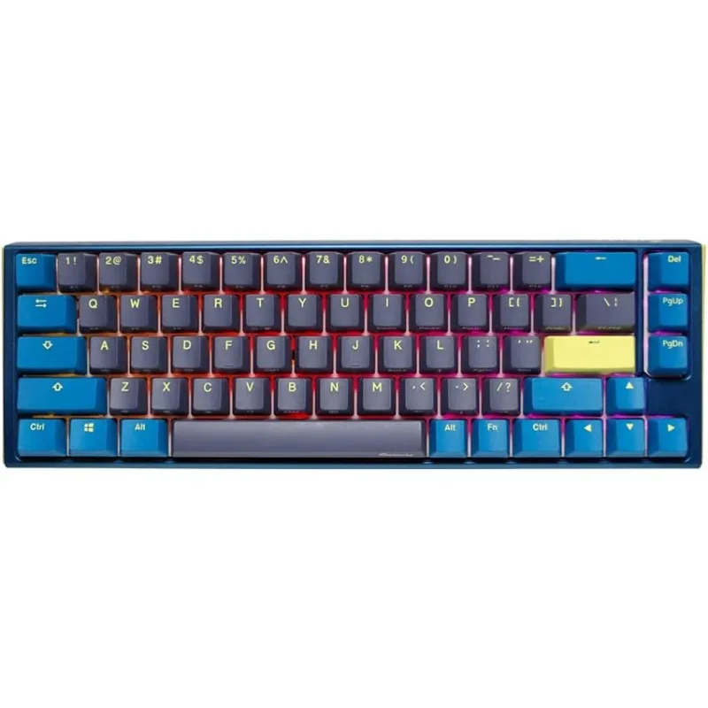 TECLADO MECANICO DUCKY ONE 3 DAYBREAK SF TECLAS AZULESCLEAR INTERRUPTOR INGLES PBT DOBLE DISPARO SIN COSTURAS CARCASA SUPERIOR AZUL CARCASA INFERIOR G