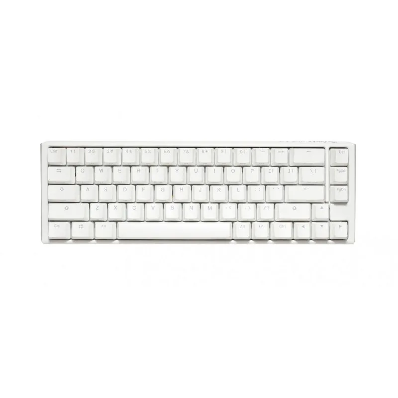 TECLADO MECANICO DUCKY ONE 3 SF TECLAS BLANCAS INTERRUPTOR MARRON INGLES PBT DOBLE DISPARO SIN COSTURAS