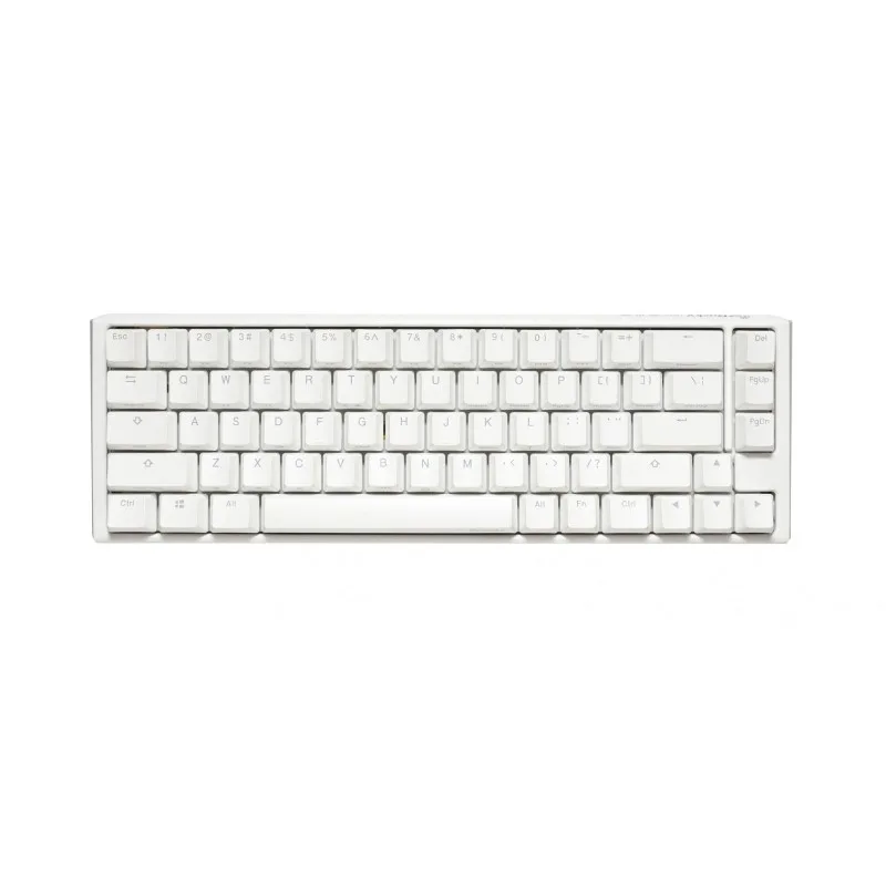TECLADO MECANICO DUCKY ONE 3 SF TECLAS BLANCAS INTERRUPTOR ROJO INGLES PBT DOBLE DISPARO SIN COSTURAS ESTUCHE SUPERIOR BLANCO ESTUCHE INFERIOR BLANCO
