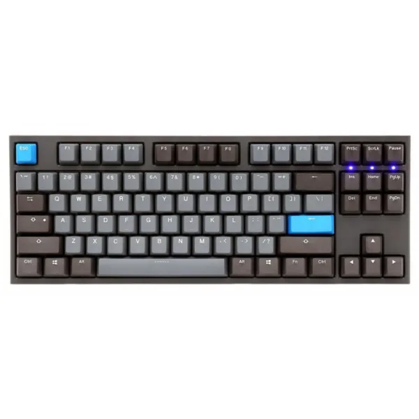 Teclado Mecanico Ducky One 2 TKL Skyline Teclas gris oscuro Interruptor marron Ingles PBT Doble disparo sin costuras Estuche gris Sin LED