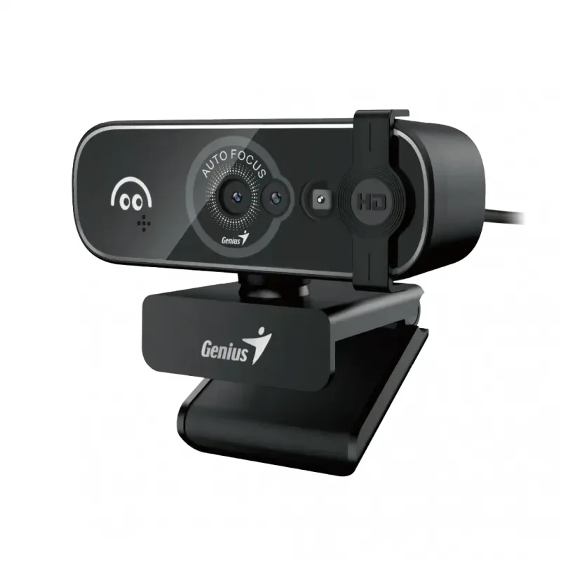 WEBCAM GENIUS FACECAM OPEN BLACK FHD - CON TAPA - WINDOWS HELLO