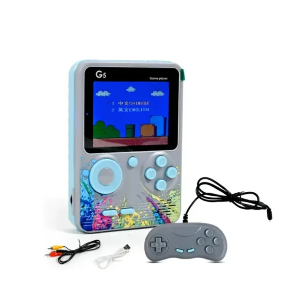 CONSOLA RETRO PORTATIL 8-BIT 500 EN 1 + JOYSTICK GRIS