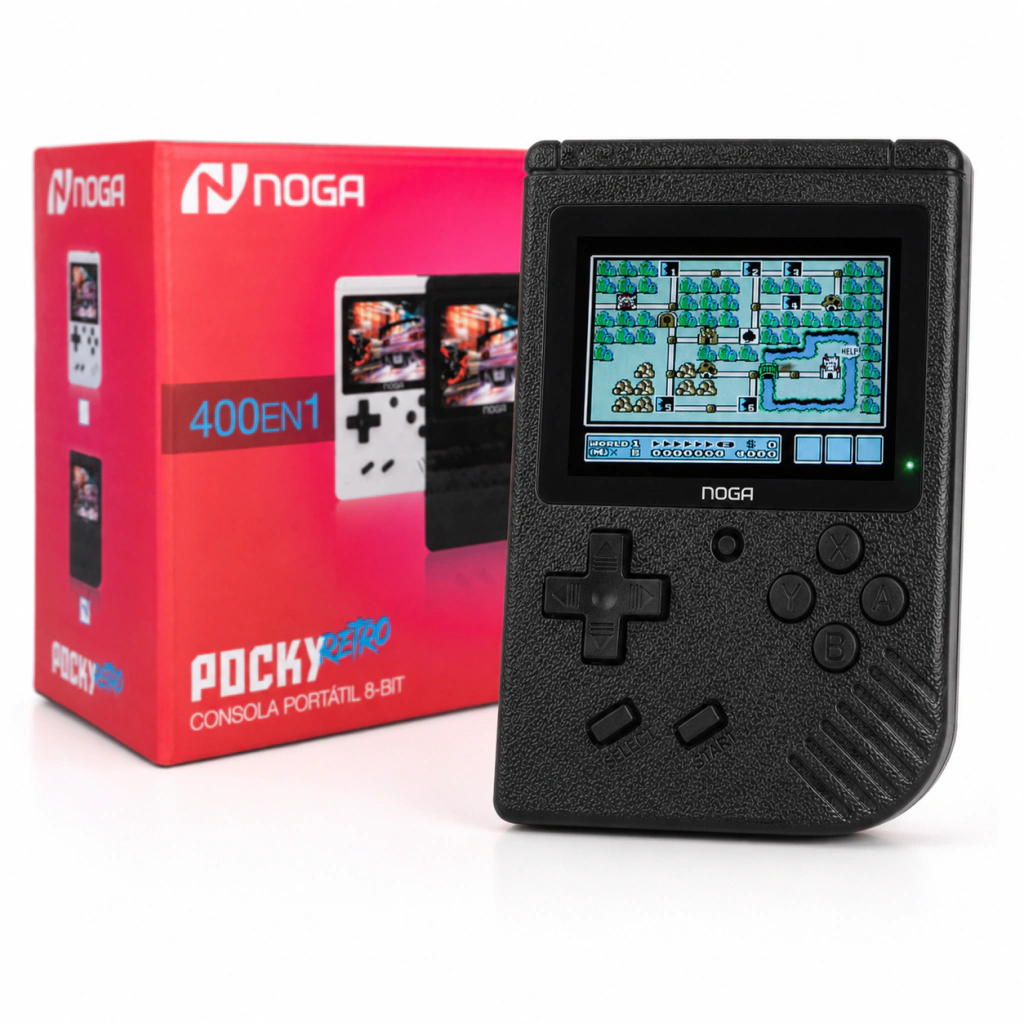 CONSOLA RETRO PORTATIL 8-BIT POCKY-R8 NEGRO