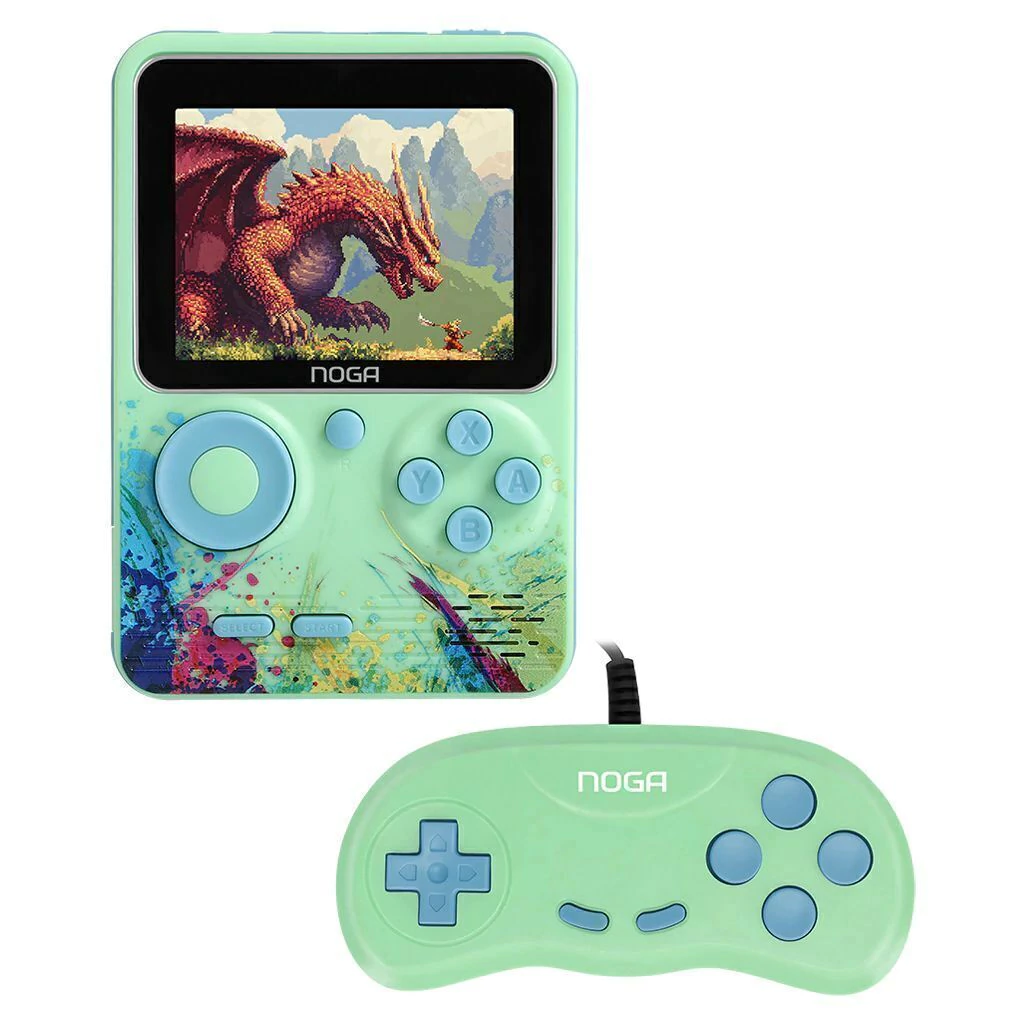 CONSOLA RETRO PORTATIL 8-BIT 500 EN 1 + JOYSTICK VERDE